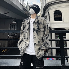 现货5千件男女美式牛仔外套春扎染破坏牛仔衣高街夹克NT521P75，男装夹克，星座301D-2(原星座1004-1）