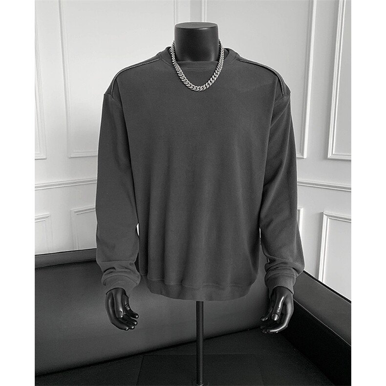 秋冬宽松休闲德绒长袖T恤打底衫XZ808B-WH104-特P26，男装T恤，星座808B