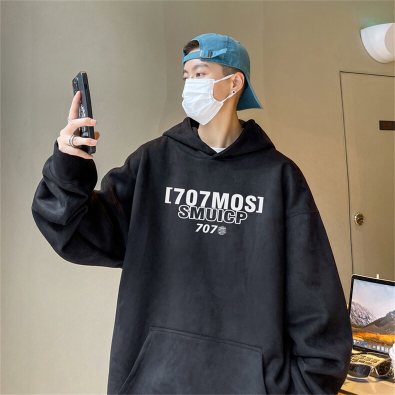 23/秋季360G麂皮绒印花宽松休闲连帽卫衣JWY3265P50控69,男装卫衣,电商B370