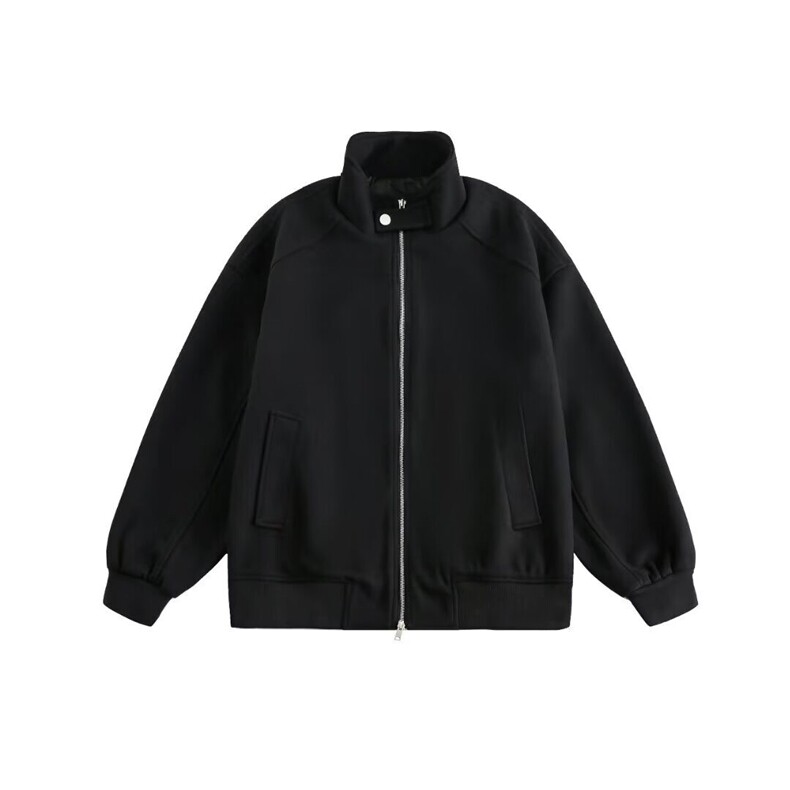 网络图现货运动外套男女秋款宽松情侣休闲毛呢夹克RJK8554-P80,男装夹克,星座1005-4