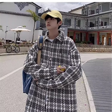 美式粗花呢小香风外套男高级感痞帅千鸟格刺绣衬衫式夹克，男装夹克，星座1210-1