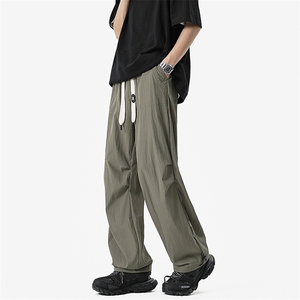！夏季速干休闲长裤男潮流山本裤高腰工装裤休闲百搭冰丝裤子图片