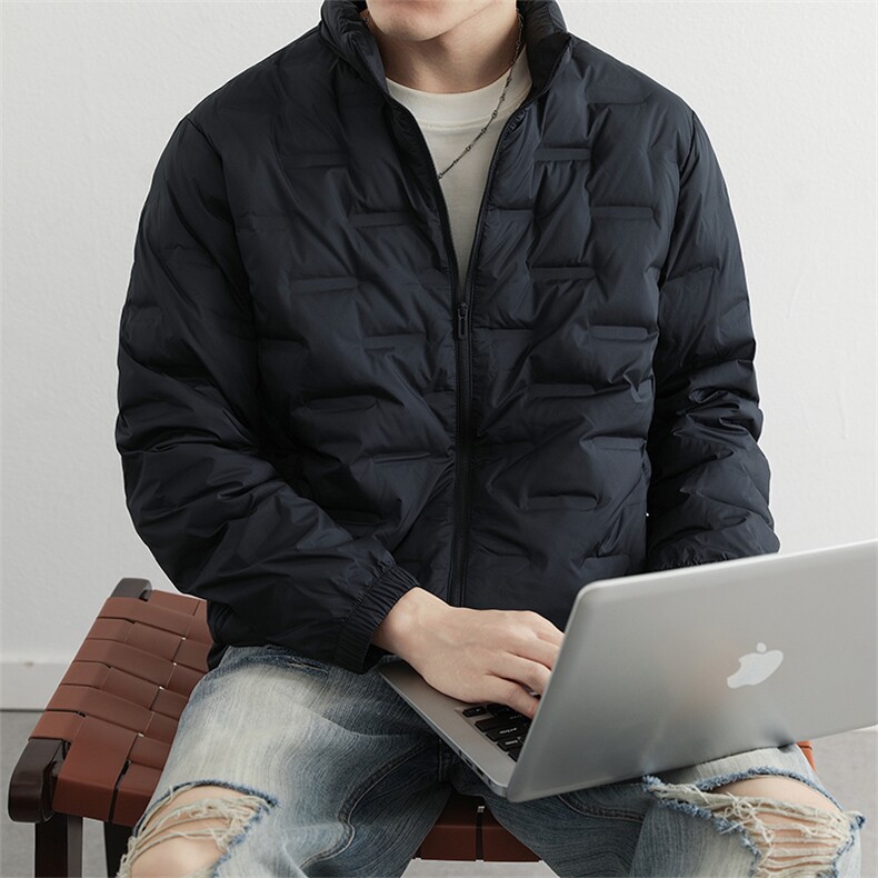 潮牌立领羽绒服男士2025冬季加厚保暖面包服休闲短款外套男装,男装羽绒服,星座914