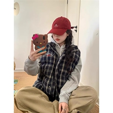 复古美式格纹棉衣马甲冬季男女宽松加厚外套情侣上衣LM6988-P76，男装棉衣，星座1008