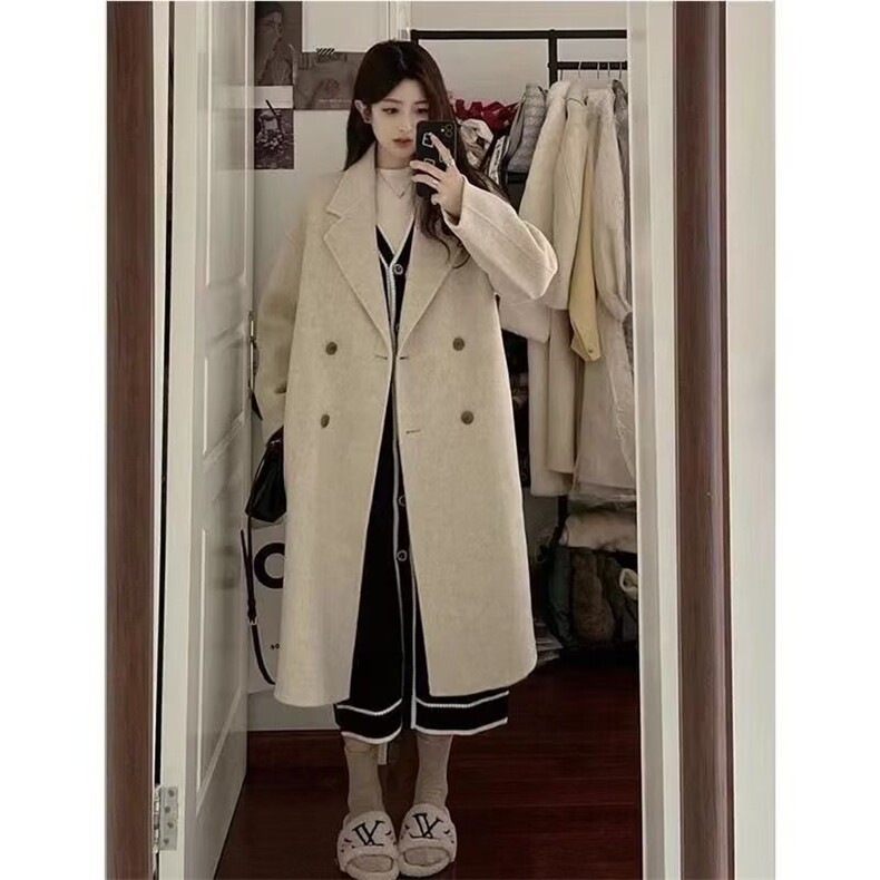 秋冬韩系高级感灰色百搭宽松显瘦毛呢外套小个子呢子大衣女中长款,女装短外套,星座1210-1