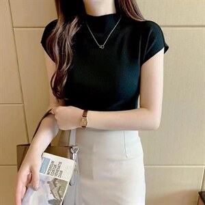 半高领飞机袖图片