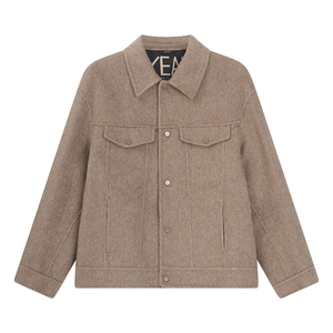 手工双面呢大衣男秋冬新款双排扣长款羊绒呢子夹克1409-2400，男装夹克，星座1409