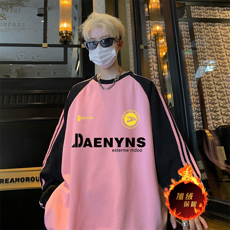 抖音得物供货 提供视频 秋冬重磅美式宽松织带圆领卫衣0790图片