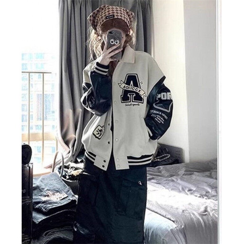 美式复古棒球服外套新款翻领刺绣高街立领夹克宽松潮牌上衣JFY80,男装夹克,星座1116A（原606A-3）