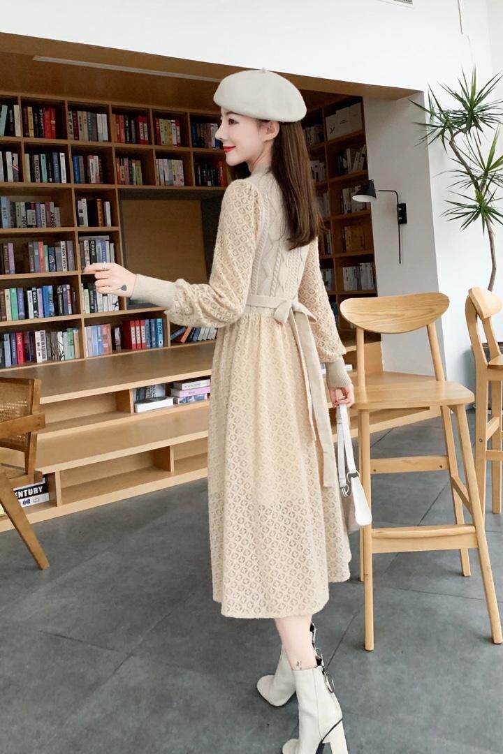 拼接针织连衣裙，女装连衣裙，琳涵衣秀