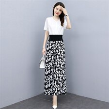 阔腿裤2021年夏季时尚气质百搭优雅印花简约两件套，女装套装/套裙，魅影