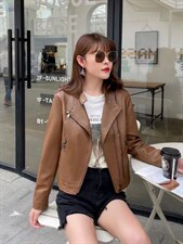 【现货】休闲皮衣外套，女装皮衣，芷炫