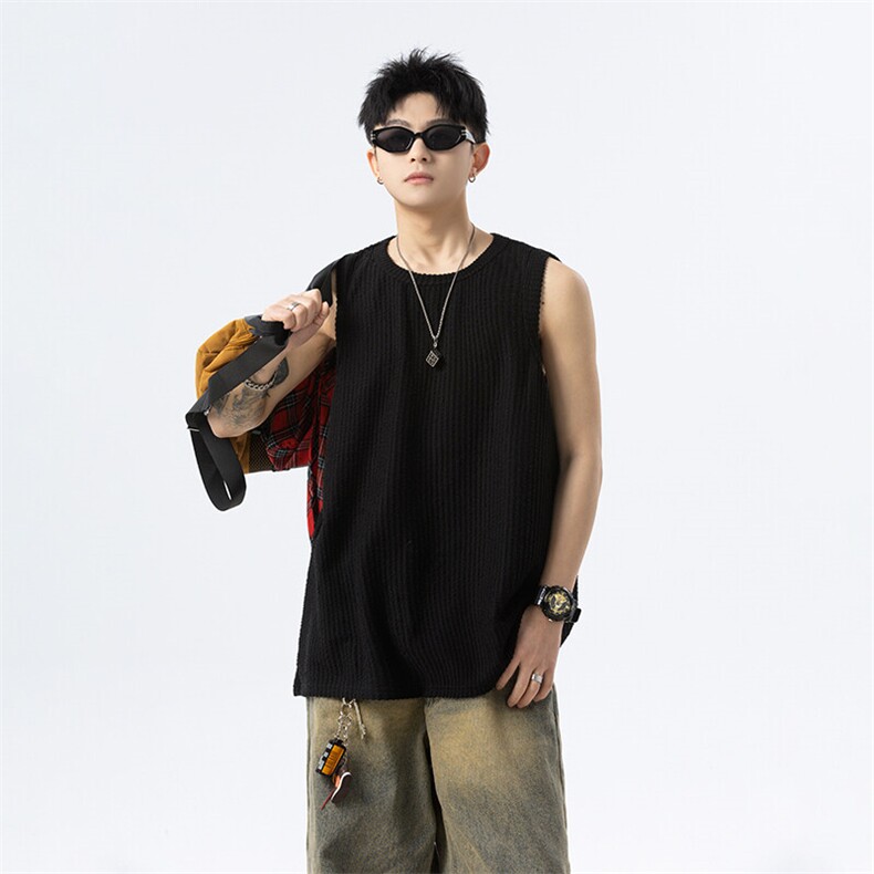 2025新款纯色肌理感坎肩背心夏季潮P30控48，男装背心/马甲，星座516