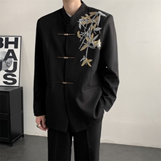 新中式男士秀禾服立领中山装结婚礼服新郎订婚立领唐装外套礼服，男装民族服装，星座909