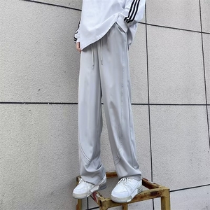 冰丝裤子男夏季薄款透气速干运动裤子美式复古阔腿休闲裤M684/P36图片
