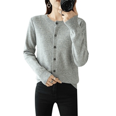 时尚潮流！春秋新款羊毛开衫女外搭长袖宽松针织衫女开衫毛衣外套，女装羊毛衫，奢优羊绒