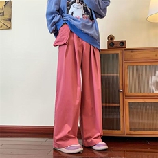 日系坠感拖地西裤男垂坠感直筒裤ins痞帅设计感嘻哈休闲长裤A759，男装休闲裤，星座310B-1