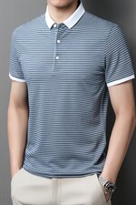 青年夏季2022无缝男士短袖POLO衫透气时髦商务潮流半袖上衣P50，男装Polo衫，星座1105-3