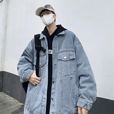 牛仔外套男春秋复古痞帅工装休闲夹克青少年百搭上衣JK08927-P58，男装夹克，星座308B-1