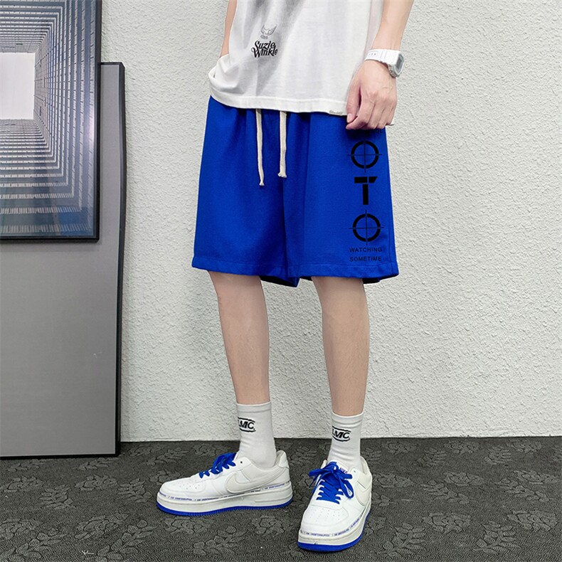 HD74114-P22华夫格短裤男大码宽松五分裤男直筒中裤,男装休闲裤,电商A040
