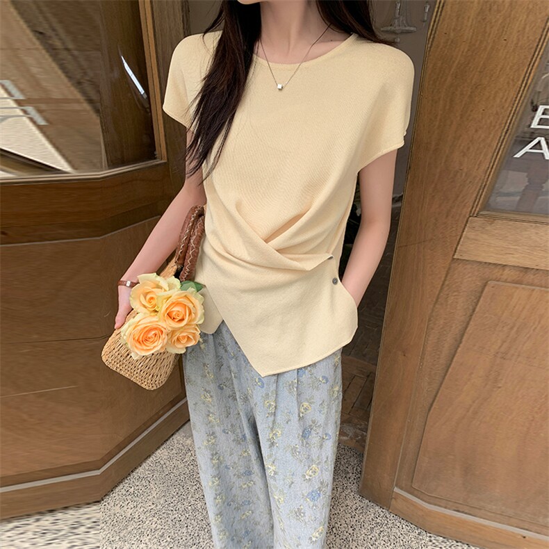 时尚休闲短袖阔腿裤套装女2025夏季新款显瘦松弛感穿搭2件套,女装套装/套裙,玖莱伊
