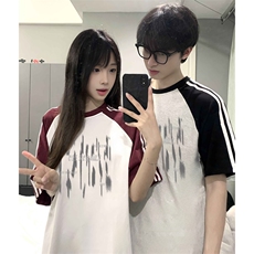 2025美式220克三条杠撞色短袖T恤网图C403A-ZST2613特P25，男装T恤，电商C403A
