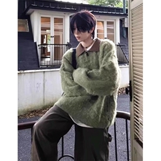 马海毛毛衣男士秋冬季宽松慵懒套头长袖针织衫上衣M5165，男装针织衫/毛衣，星座1116A（原606A-3）