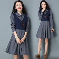 连衣裙2026春季简活泼优雅成熟稳重修身显瘦气质长袖高腰，女装连衣裙，板酷