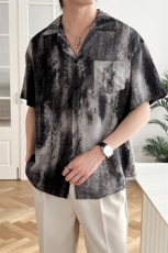 B353CS368P55M-3XL聚酯纤维100夏新款2025冰丝衬衫直播款黑，男装衬衫，电商B353