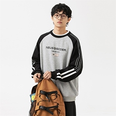 2026春季新款男装日系潮牌宽松拼色卫衣开衫休闲外套WY582-F89，女装短外套，电商A101（原外27）