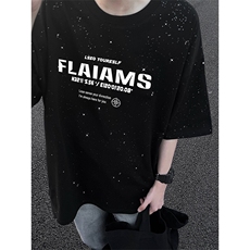 可48小时发货支持抖音得物来样二开美式满天星亮片短袖T恤MTX686，男装T恤，电商A486