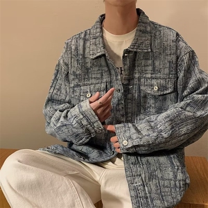 牛仔外套男士春秋季潮牌ins情侣棒球服秋装褂子JD00013P65图片