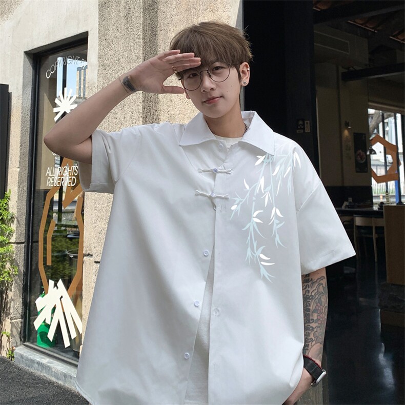 ！2025夏季新款男士新中式短袖衬衫情侣风衬衣CS101特P33,男装衬衫,电商B220