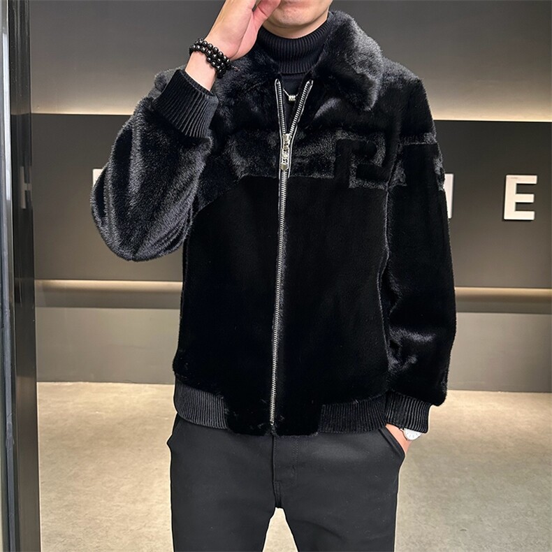 冬季男士时尚加厚仿皮草保暖爸爸装商务夹克外套ZX8931-P230,男装夹克,星座1105-3