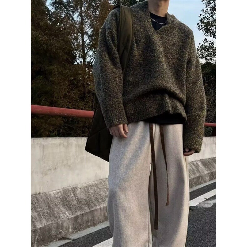 网络图现货V领复古小众针织垂感长袖毛衣针织衫RBX020-P68,男装针织衫/毛衣,星座1005-4