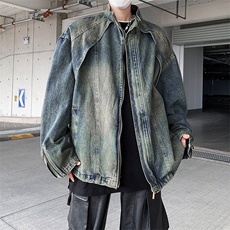 美式高街牛仔外套男士韩版潮流痞子帅气2025春季ins夹克W5973-P75，男装夹克，星座412-3