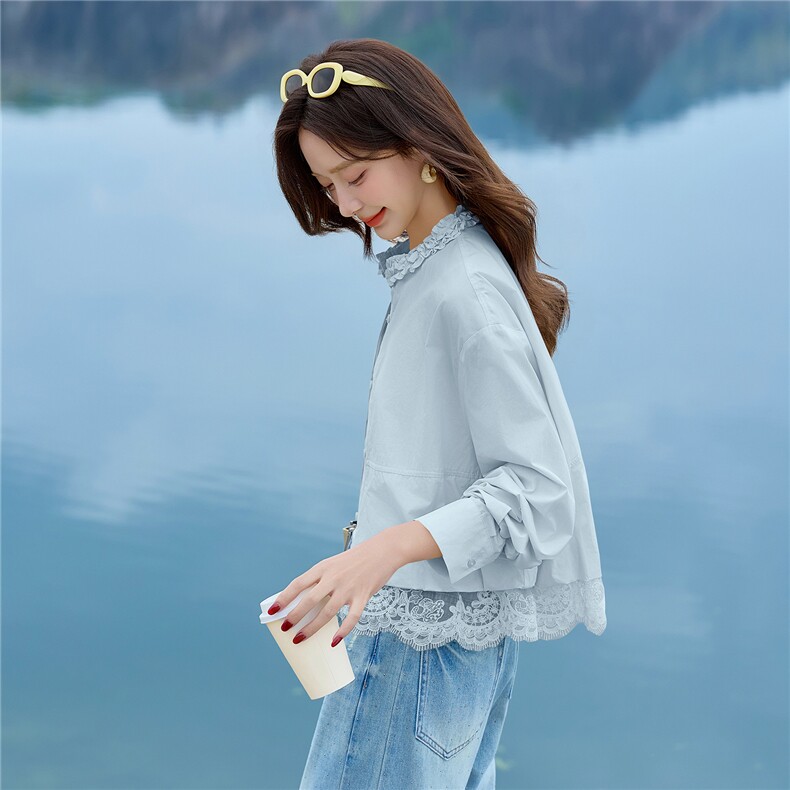 2026新款长袖薄款花边蕾丝洋气减龄休闲短款外套女,女装短外套,美沁