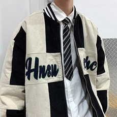 春季拼接灯芯绒外套男潮牌痞帅港风休闲百搭潮流棒球服JK933-P68，男装夹克，星座1103-3