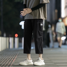 亲肤纯棉裤子垂感宽松柔顺个性休闲运动风直筒七分裤K611-特批32，男装棉裤，星座718-1