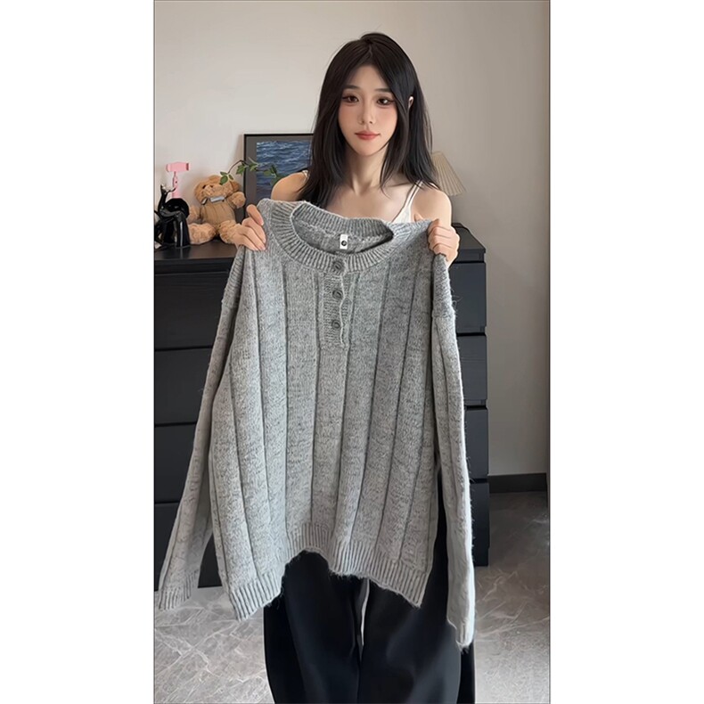 慵懒潮搭高级感上衣潮流风格藏格调复古韵味毛衣HY843TP45无差价,男装针织衫/毛衣,电商A102B