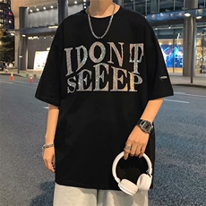 新款休闲港风时尚潮流上衣嘻哈烫钻男街头短袖印花潮t恤T237-P25，男装T恤，星座512-2