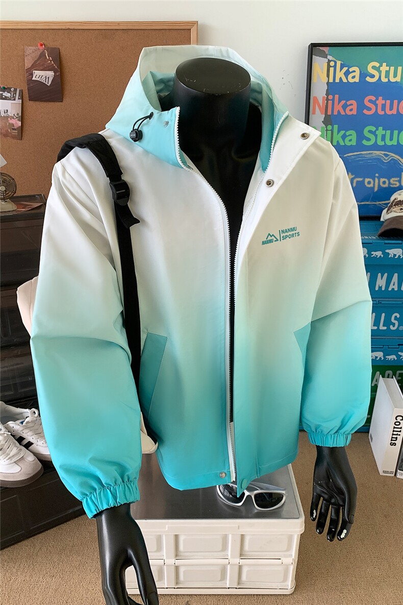 XZ-230-1JK602假模简约宽松轻奢重磅扎染渐变休闲连帽夹克P78控98,男装夹克,星座230-1