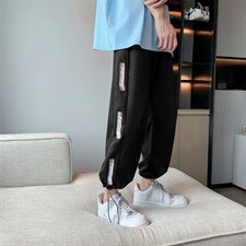 冰丝裤子男韩版九分裤港风宽松休闲束脚裤夏季运动裤潮G1844-p30图片