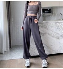 2022秋季新款时尚百搭运动风休闲宽松休闲裤，女装休闲裤，L·H·X