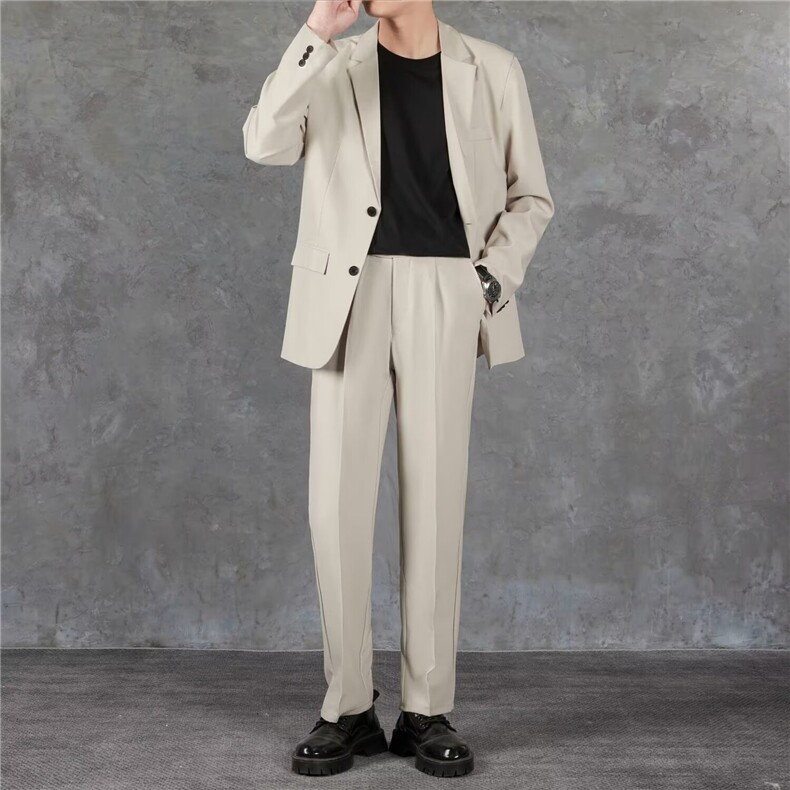 休闲西装男士外套结婚礼服春季新款潮牌西服套装男 TK7270图片