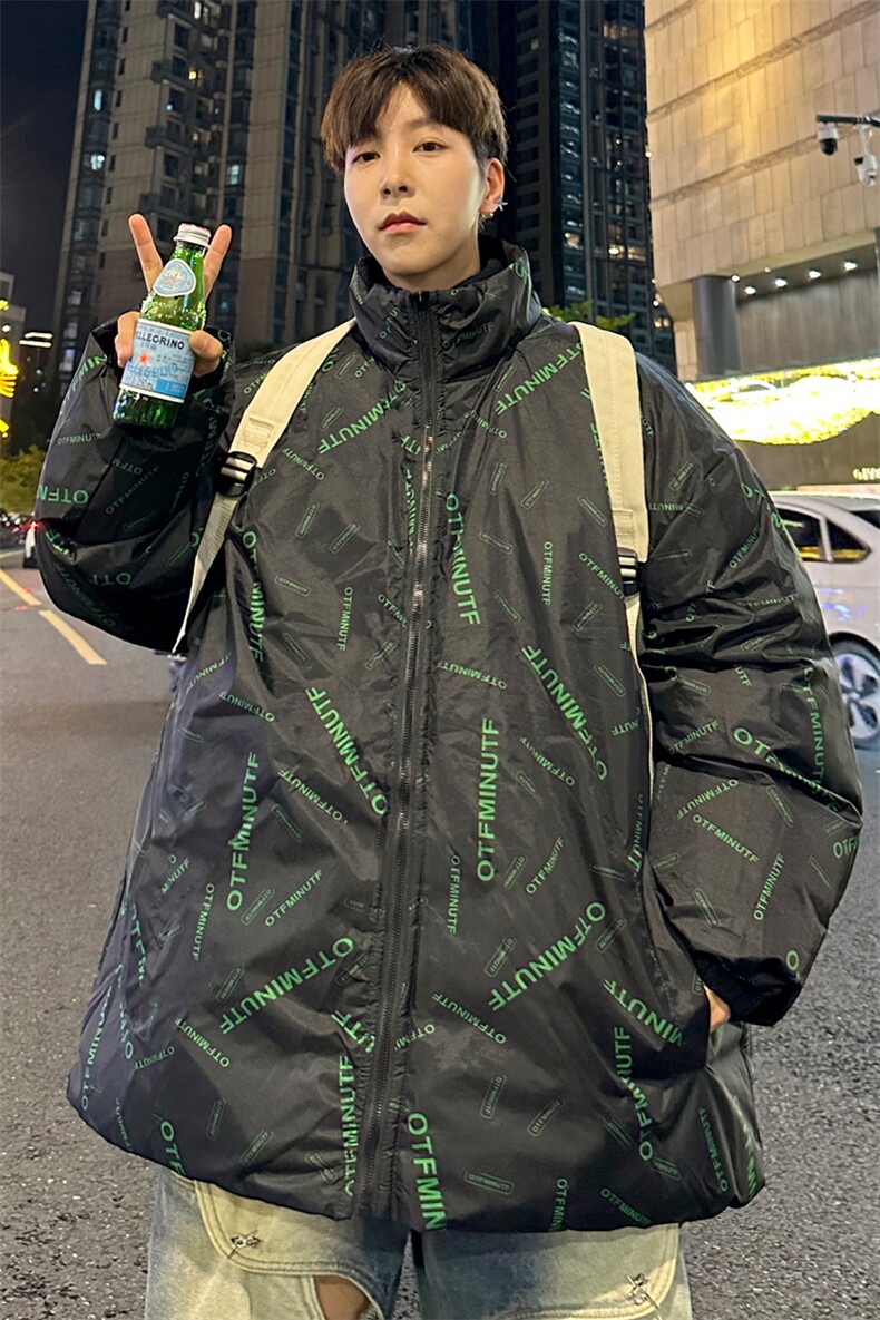 新款男冬季双面穿立领面包服加厚港风棉服棉衣M2218-P70控158,男装棉衣,星座717