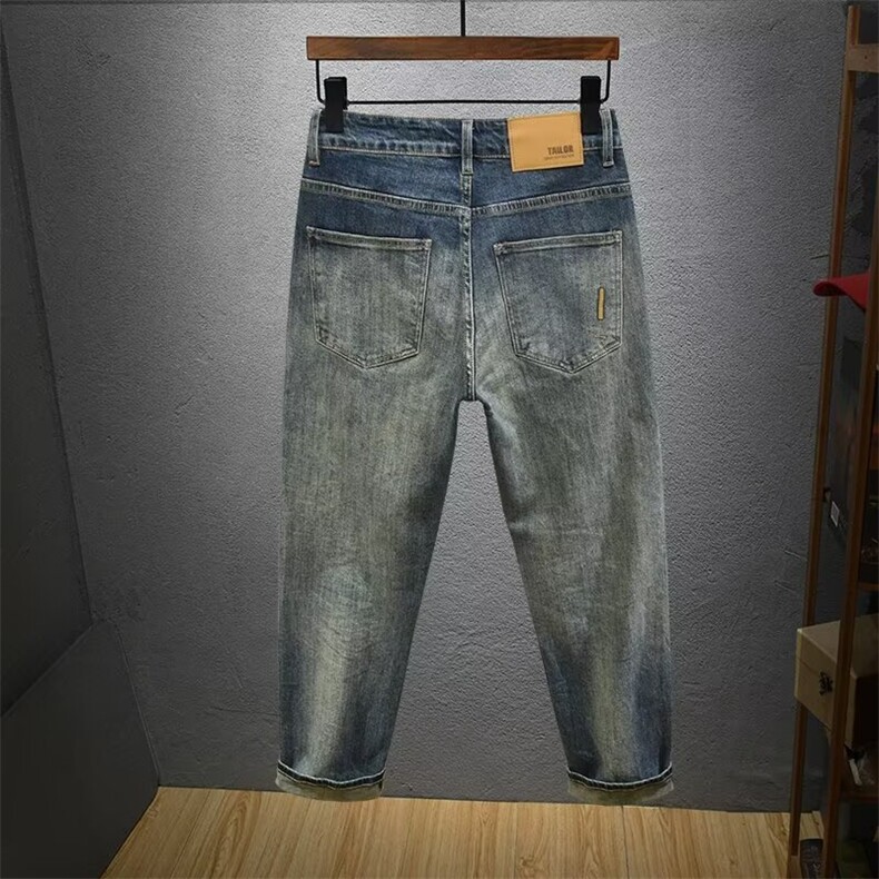 1506-1/Kk8041/P51高端轻奢弹力牛仔裤男重磅深浅蓝水洗直筒ins潮,男装牛仔裤,星座1506-1