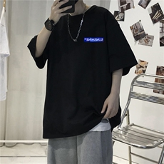 CL9常年款男士休闲字母印花T恤衫外套圆领半袖五分袖TEE男女中性，男装T恤，星座115A-3