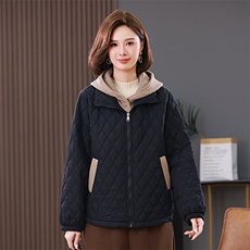 叶笙衣1180毛线连帽假俩件棉衣，女装棉衣/棉服，叶笙衣