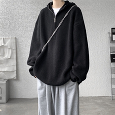 8XL-M毛衣男特大码宽松潮牌慵懒风痞帅连帽套头针织衫MY1509/P75，男装针织衫/毛衣，电商B238